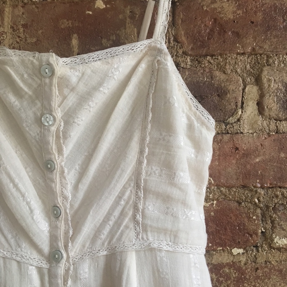Kimchi Blue cream button down dress